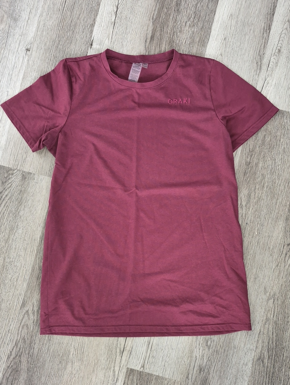ORAKI Size Large Short Sleeve Tee in Burgundy